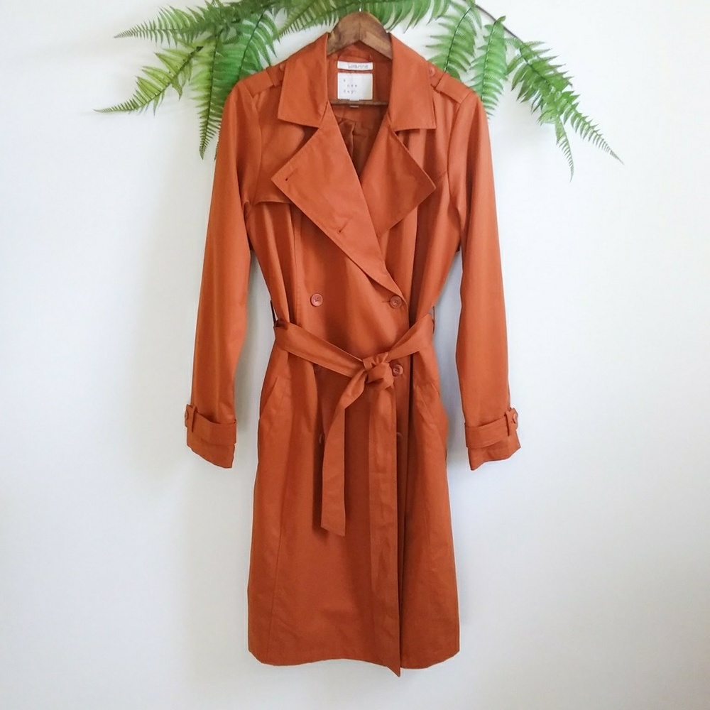 a new day Orange Trench Coat